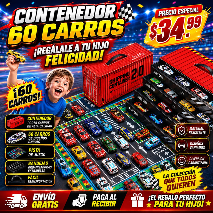 Contenedor con 60 carritos
