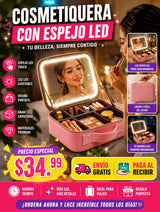 Cosmetiquera con espejo LED
