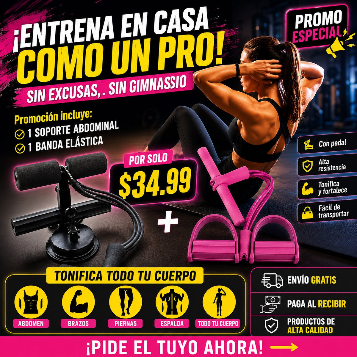 Soporte abdominal + banda elástica
